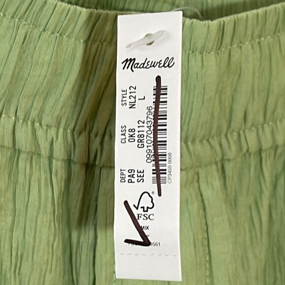 *Discolor on Leg* Madewell NWT Crinkled Crepe Straight-Leg Crop Pants Size Large - Picture 13 of 14